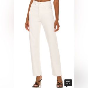 NWT Agolde 90s Pinch Waist in Cream (Drum)